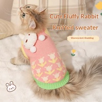 JXANRY Sweater Hangat Anti-Rontok Bulu untuk Kucing & Anjing dari Bahan Poliester Sederhana dengan Desain Kartun