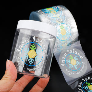 Custom Duidelijk <span class=keywords><strong>Label</strong></span> Vinyl Pvc Afdrukken Etiquette Verpakking Ronde Sticker Waterdichte <span class=keywords><strong>Food</strong></span> Fles Pot Transparante Sticker Met Logo - Product Image 5
