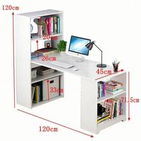 Bureau d'ordinateur avec étagère, table pour ordinateur portable, bibliothèque pour la maison