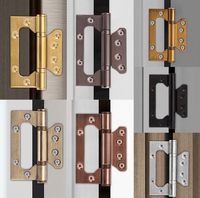 Charnières à pivot dissimulées en métal noir, argent, or, bronze, avec logo personnalisé, 4 et 5 pouces, en acier inoxydable 304, charnières papillon robustes pour porte