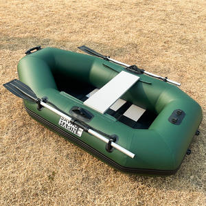 野人海洋1人聚氯乙烯钓鱼皮划艇充气划艇独木舟船小艇1.8米板条木地板，用于水上运动 - Product Image 1