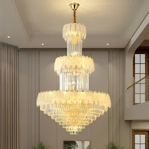 Modern Designer Room Decoration Pendant Lights Led Large Crystal Modern Luxury Empire Gold Chandelier