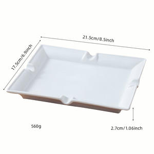 Cenicero Cuadrado de Cerámica Yumiplus, Decoración Negra y Dorada para Cigarros, Uso Doméstico, Regalo Empresarial, Logotipo Personalizable - Product Image 3