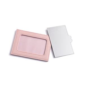 New Style Special Design Silkscreen Metal Dual Side <b>Compact</b> <b>Mirror</b> with PU Pouch - Product Image 3