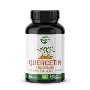 Quercetina con Bromelina, Mezcla con Vitamina C y Ortiga, Suplemento Natural para la Función Inmunológica y Respiratoria - Product Image 1