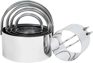 Custom 8-Piece Eco-Friendly <b>Cookie</b> Cutter Pastry Mold <b>Tool</b> Stainless Steel Round Donut & Biscuit Cutters with Handle - Product Image 2