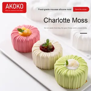 Molde <span class=keywords><strong>de</strong></span> silicona para Mousse <span class=keywords><strong>de</strong></span> flores <span class=keywords><strong>de</strong></span> 6 eslabones AKOKO molde <span class=keywords><strong>de</strong></span> pastel <span class=keywords><strong>de</strong></span> postre francés - Product Image 2