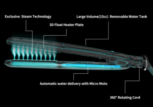 Máy làm thẳng và uốn tóc 2 trong 1 chuyên nghiệp, sử dụng công nghệ nano tourmaline ceramic, tạo hơi nước - Product Image 4