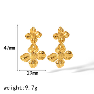 <span class=keywords><strong>Orecchini</strong></span> a perno Mirawell coreani placcati <span class=keywords><strong>oro</strong></span> con <span class=keywords><strong>perle</strong></span> finte a forma di fiore, alla moda, esclusivi e sofisticati, da donna, in acciaio inossidabile - Product Image 6