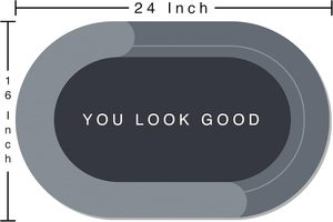 Soft Comfy Absorbing Non-Slip Solid Oval Modern Eco-Friendly Diatom Mud <b>Bathroom</b> Shower <b>Mat</b> <b>Set</b> with Customized Size - Product Image 3