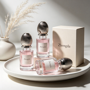 Flacons de parfum en verre élégants et simples, <span class=keywords><strong>vente</strong></span> directe usine, 30ml 50ml 100ml, avec col serti et pulvérisateur à pression, contenants vides portables - Product Image 1