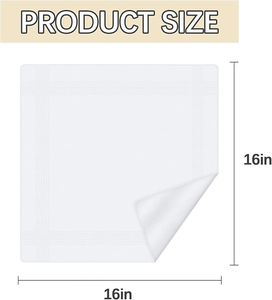 <span class=keywords><strong>Mouchoirs</strong></span> blancs personnalisés pour hommes, logo, 100% coton, <span class=keywords><strong>mouchoirs</strong></span> doux en coton pour hommes, 16x16, <span class=keywords><strong>mouchoirs</strong></span> pour hommes en gros - Product Image 2
