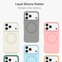 Étui de protection en silicone liquide magnétique de qualité supérieure, anti-traces de doigts, antichoc, givré, TPU+PC pour 17 Pro Max & Air
