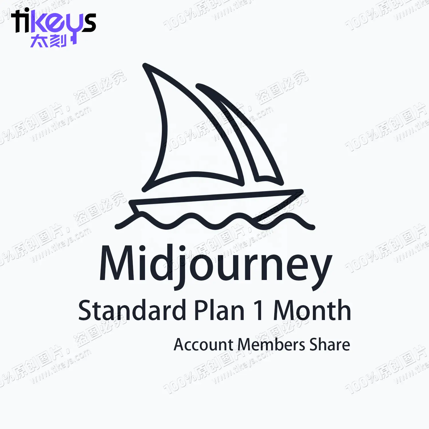 24/7 Online Midjourney Standard Plan 1 Month Account Members Share V5 Official Genuine AI Image Generators Photo Software