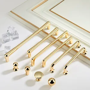 Zink legierung Shiny Gold Möbel griff Solid Cabinet Pulls Drawer Knobs