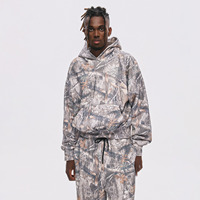 Sweat à capuche camouflage robuste pour homme, style streetwear personnalisé, imprimé numérique intégral motif Real Tree, modèle pull-over