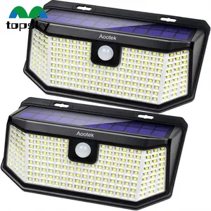 Luminária led com refletor e 3 modos de iluminação, lâmpadas de jardim, para áreas externas, 102 luzes de segurança, sensor solar, para quintal