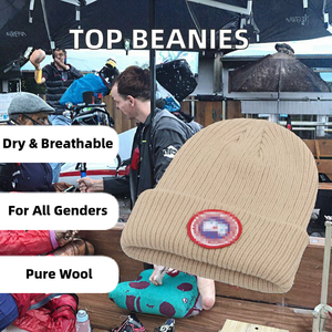 หมวกบีนนี่ขนสัตว์แท้ 100% คุณภาพสูง ปักลายตามสั่ง ขายส่ง หมวกไหมพรมสำหรับกิจกรรมกลางแจ้ง ใส่ได้ทั้งชายและหญิง สำหรับฤดูใบไม้ผลิและฤดูหนาว แบบถักลายดิจิทัล - Product Image 3