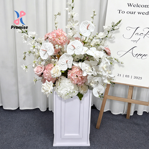 ช่อดอกไม้ประดิษฐ์สีขาวชมพูคุณภาพพรีเมียมสำหรับตกแต่งโต๊ะในพิธีแต่งงาน - Product Image 1