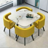 Table à manger ronde en bois élégante et moderne, hauteur réglable, assemblée pour la maison, le bureau, l'appartement, le salon, l'hôtel, 4 places