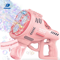 Machine à bulles automatique pour enfants, pistolet à bulles pour enfants, science-fiction, pistolet à bulles spatiales avec 3 lumières LED
