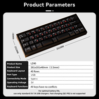 Teclado Mecánico Inalámbrico Portátil ZORNHER LZ40 con Bluetooth, Teclado RGB para Juegos, para Computadoras Portátiles, Oficina y Escritorio