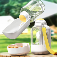 Distributeur d'eau et de nourriture portable pliable 2-en-1 anti-déversement grande capacité pour animaux de compagnie – Idéal pour les voyages en extérieur