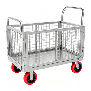 Wire Mesh Supermarket <b>Cart</b> 340L Large Capacity Heavy Duty Silent Swivel <b>Wheel</b> Grocery Store Trolley Retail Use Use Set Kit - Product Image 1
