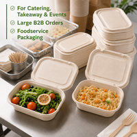 Conteneur alimentaire en bagasse de canne à sucre Trendz pour les commandes d'emballage à emporter B2B de grande envergure