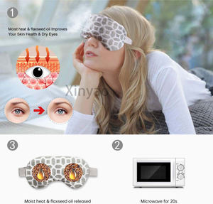 定制标志2合1加热/冰眼罩湿热眼罩薰衣草亚麻籽鼻窦枕头适用于女性干眼症男性 - Product Image 3