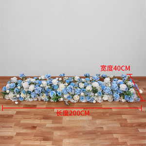 2026 New Product <b>White</b> <b>Rose</b> Floral Arrangement Romantic <b>Artificial</b> Flower Runner for Wedding Decoration Long Table Placement - Product Image 6