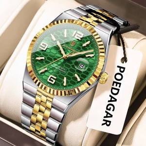 Reloj Poedagar 839 de Cuarzo Analógico, Resistente al Agua, de Acero Inoxidable, Estilo Vintage, para Hombre, para Actividades al Aire Libre y Negocios, con Fecha - Product Image 3