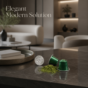 Capsules de matcha sans grumeaux compatibles avec Nespresso Original Line, vert éclatant, thé vert biologique sain - Product Image 1