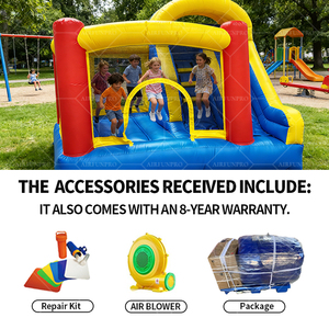 Château <span class=keywords><strong>gonflable</strong></span> aquatique AirFunPro pour enfants, toboggan aquatique, château <span class=keywords><strong>gonflable</strong></span> blanc en PVC, mini combo pour 10 personnes, installation facile - Product Image 3