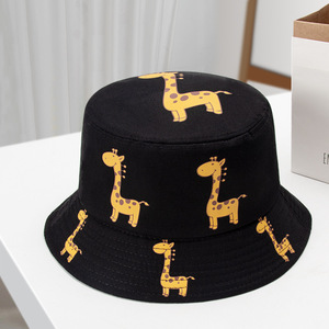 Topi memancing anak laki-laki dan perempuan, lucu jerapah cetak ember musim panas pantai kasual luar ruangan perjalanan sehari-hari - Product Image 3