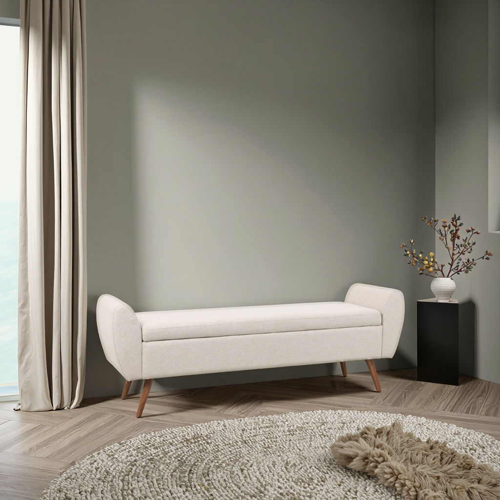 Bed End Bench Modern Velvet Stool for Living Room