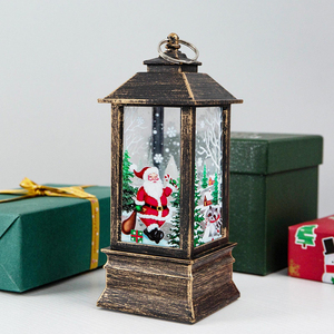 Lanterne de Noël, petite lampe à vent avec motif de cerf, à suspendre ou à poser, décoration de Noël intérieure et extérieure, cadeau de Noël en solde - Product Image 2
