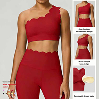 Conjuntos Deportivos YBW5045+LBC5045 con Diseño Floral, Top de Un Hombro, Leggings Cómodos para Gimnasio, Yoga y Ejercicio