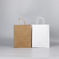 Sac en papier kraft brun jetable de haute qualité avec poignée torsadée, recyclé, vente en gros d'usine, avec impression personnalisée du logo de l'entreprise
