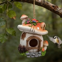 MSH Nouvelle Conception Maison d'Oiseaux en Résine Écologique Décoration de Noël Cadeau