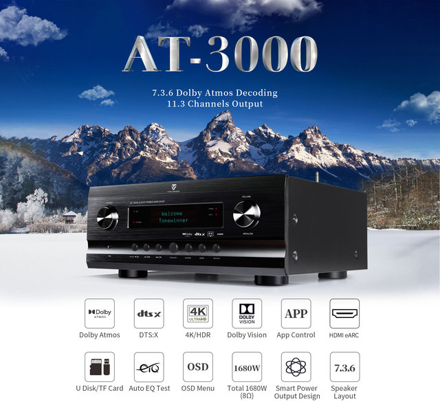 Best Price Atmos Sound Equipment 5.1 Home Theater Amplifier Receivers 4K High Power Wireless AV Amplifier Home Theatre Amplifier