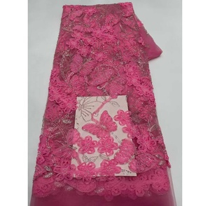 Nuevos Productos en Oferta, Precio al por Mayor, Tela con Flores 3D para Vestidos, Lentejuelas, Encaje Francés, <span class=keywords><strong>Ropa</strong></span> <span class=keywords><strong>de</strong></span> Encaje - Product Image 1