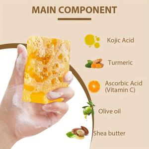 Savon au curcuma nettoyant pour le visage de marque privée avec filet à bulles pour apaiser et hydrater la peau - Product Image 6