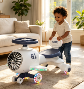Offre Spéciale : Porteur Enfant Garçon en Plastique, Modèle <span class=keywords><strong>Avion</strong></span>, Quatre Roues, Fonction Wiggle, Démarrage à Bouton Unique, Musique et Lumières, Roues Silencieuses Clignotantes, Anti-Renversement - Product Image 2