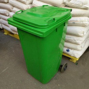 240L Outdoor Plastic Waste <b>Bin</b> Rectangular HDPE Wheeled For Community Use - Product Image 1