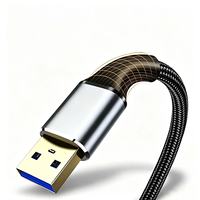 Câble d'extension de données USB 3.0 en cuivre mâle-mâle double tête pour boîtier de disque dur mobile, chargeur et refroidisseur d'ordinateur portable