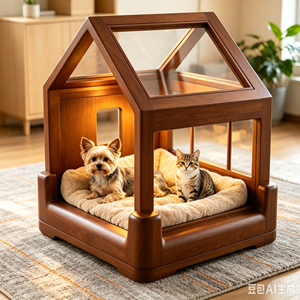 Transparent Roof Wooden Pet Shelter - Product Image 1