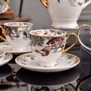 H Home Equatorial Jungle Series European Style Light Luxury Ceramic Coffee Cup <b>Teapot</b> Gift Set - Product Image 3