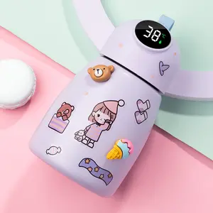 Dmq — Thermos intelligent à poignée de dessin animé, Amazon, meilleure vente, bouteille d'eau pour enfants, vêtements chauds, flacon sous vide, température 316ss