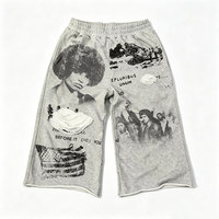 Shorts de survêtement vintage en molleton épais 100 % coton pour homme, personnalisés OEM, style streetwear, imprimés DTG, coupe ample